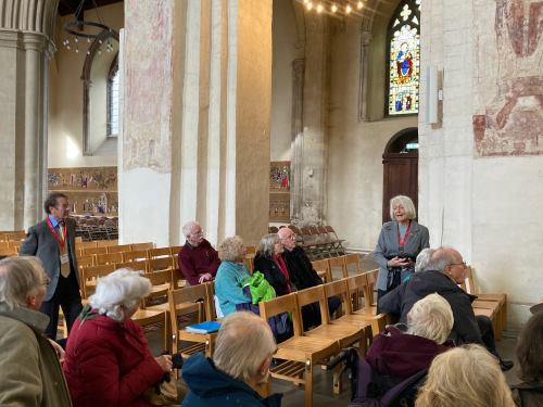 A guided tour for Friends on a visit to St Albans Cathedral